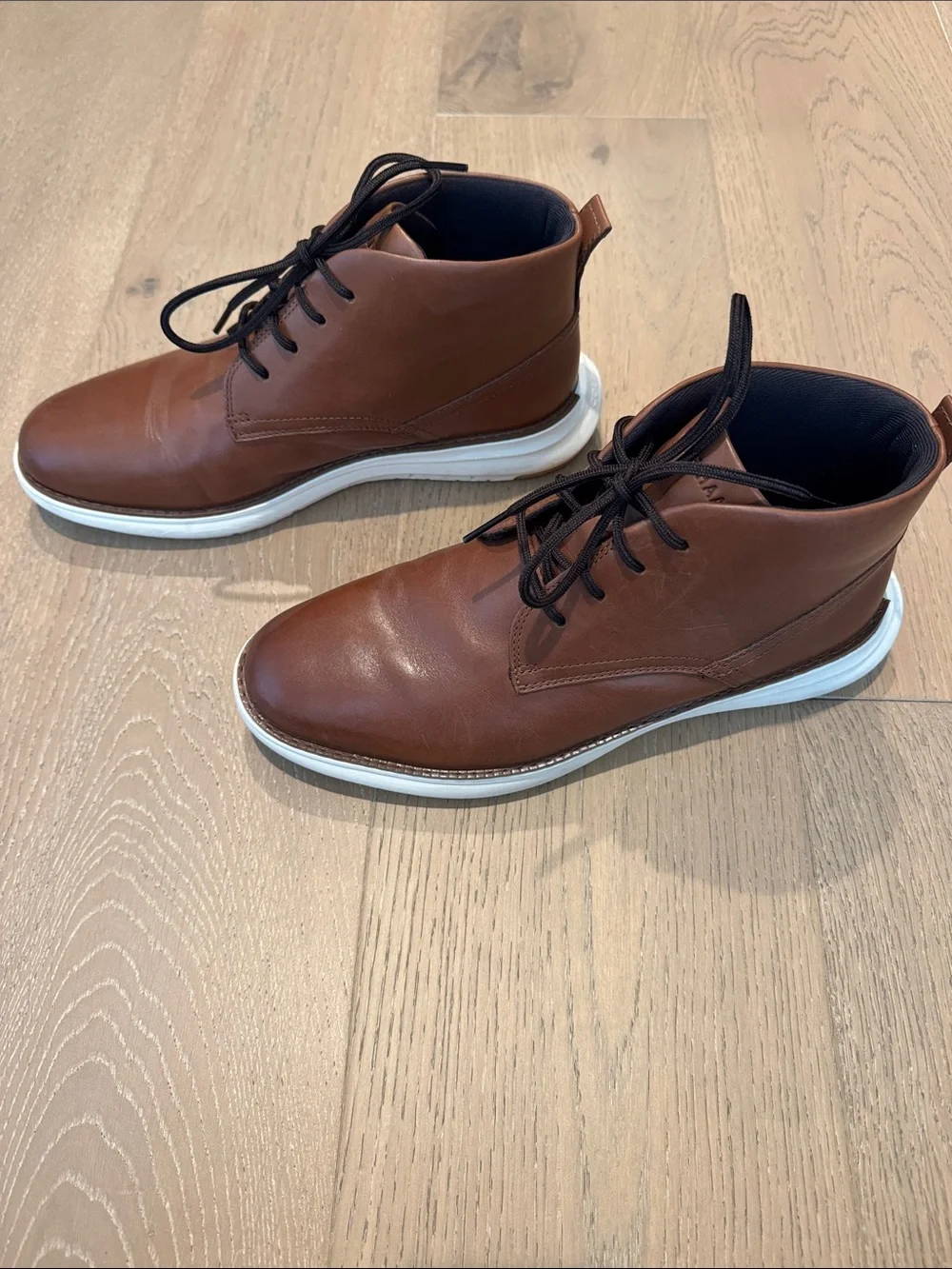 Cole Haan Men's Brown Leather Chukka Boots - Comfortable Casual Style
